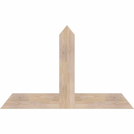 Ekena Millwork Portland Smooth Timber Gable Bracket, Douglas Fir, 48"W x 30"H x 1 1/2"D x 5 1/2"F, 15/12 Pitch GBW048X30X0206POR00SDF